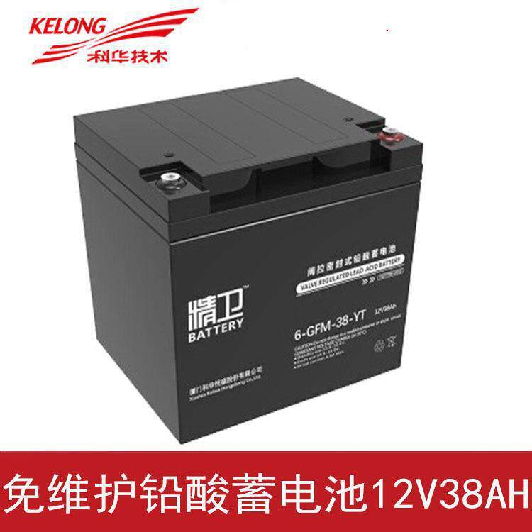 KELONG/科华免维护铅酸蓄电池12V38AH铅酸蓄电池组6-GFM-38-YT