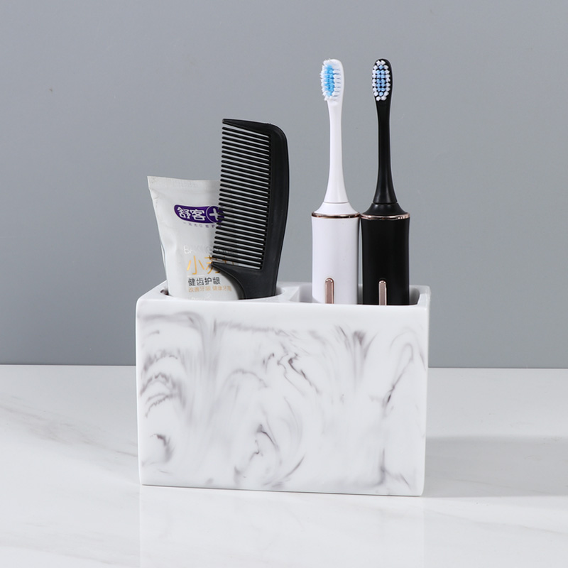 卫生间洗手洗漱台k面置物架浴室插梳子筒轻奢桌面梳化妆用品收纳