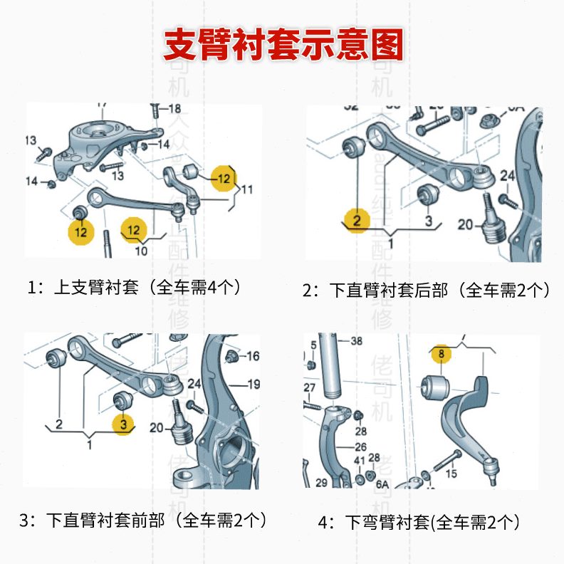套 BQ 臂 底L 直BA6胶A盘88 59 L 摆臂 下支臂 弯臂  适用奥迪A4L
