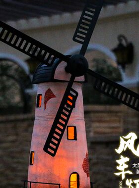 雕塑工艺品布置阳台户外花园树脂庭院太阳能灯塔模型摆件礼物装饰