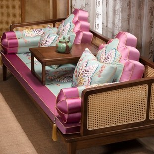 高端罗汉床中式红木沙发坐垫防滑实木套罩家用飘窗垫轻奢垫子定制