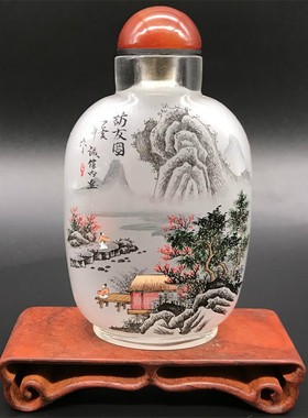 衡水内画鼻烟f壶纯手工绘制 瓶内画 中国特色商务外事出国礼品摆