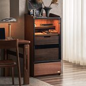 电视沙发展示柜雪茄边黑胡桃实木客厅储物柜边柜展示柜置物柜