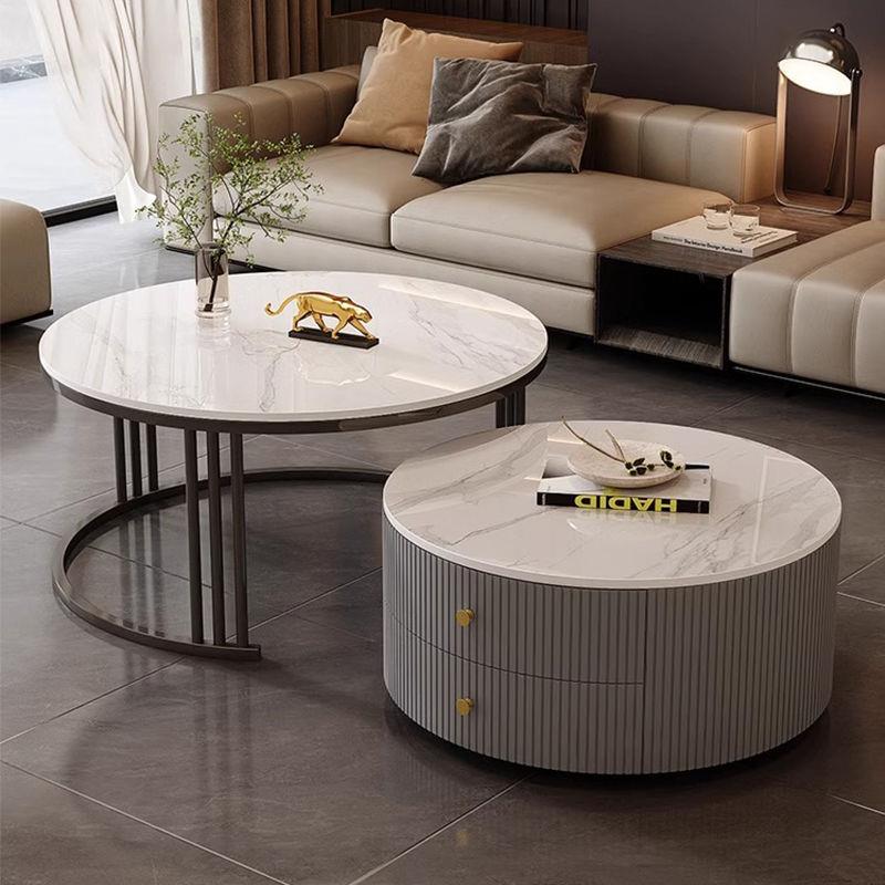 家用客厅小户型岩板茶桌现代简约北欧大理石茶几意式极简茶几