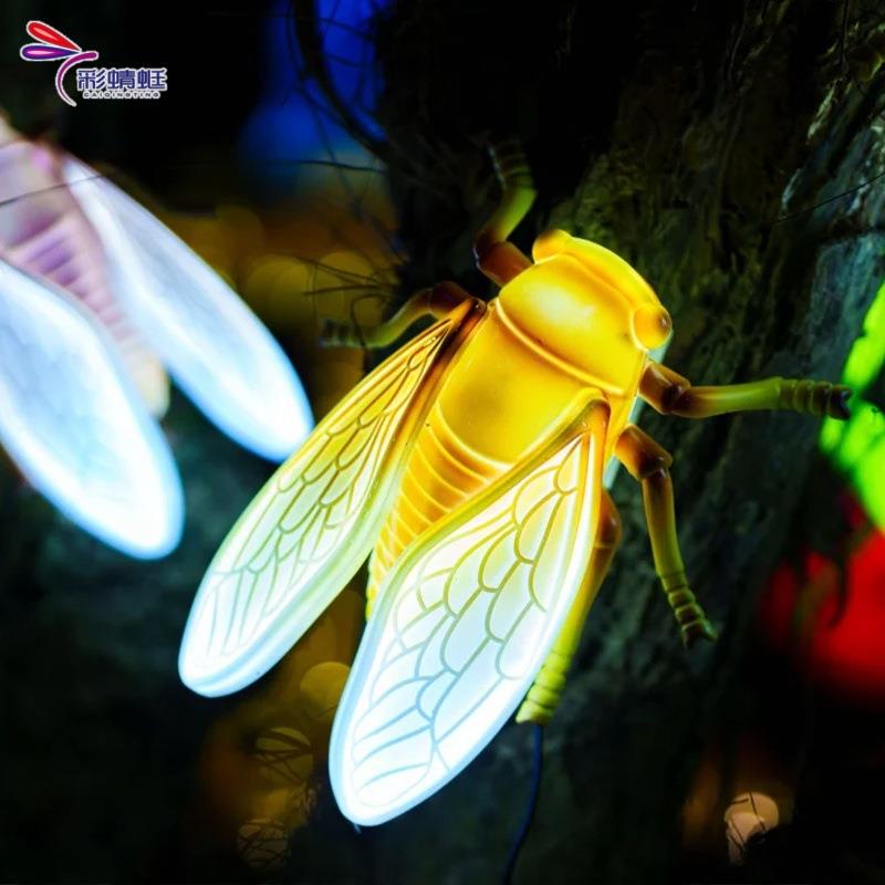 户外风景区公园城市街道树木亮化工程蜻蜓青蛙蛐蛐螳螂发光装饰灯