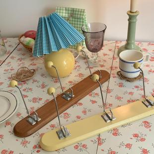 早晚要吃饭 ins壁挂衣帽挂钩装饰民宿咖啡服装店中古实木衣架