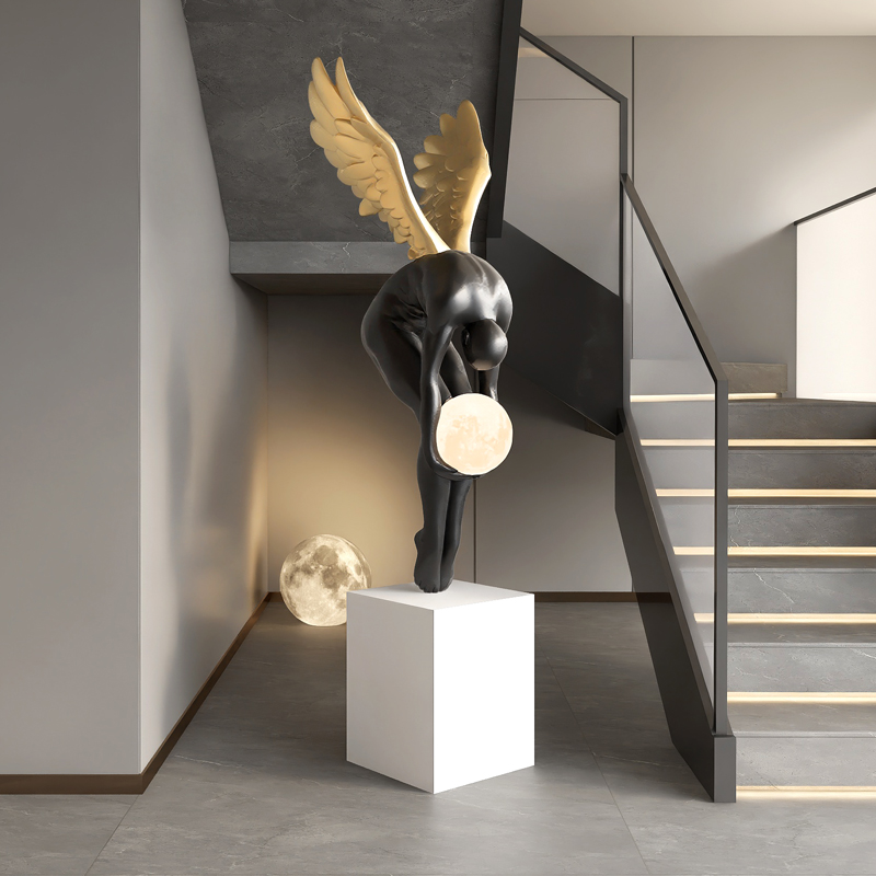 人物雕塑意式极简艺术落地摆件展C厅店铺玄关美陈轻奢高档装饰品