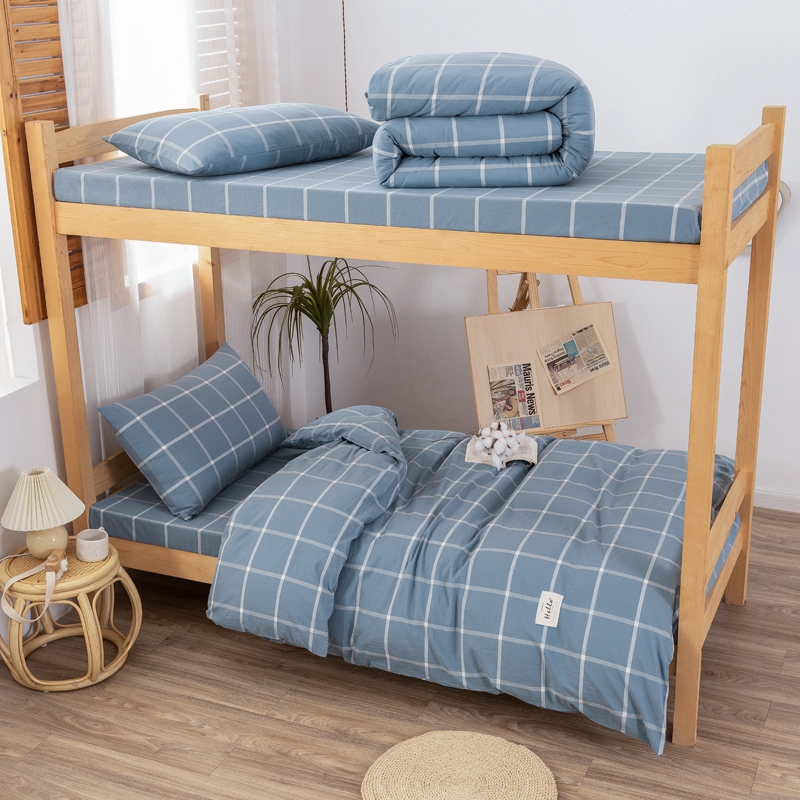 大学生宿舍床单人三件套床上用品被褥F全套一整套被套被子四件套