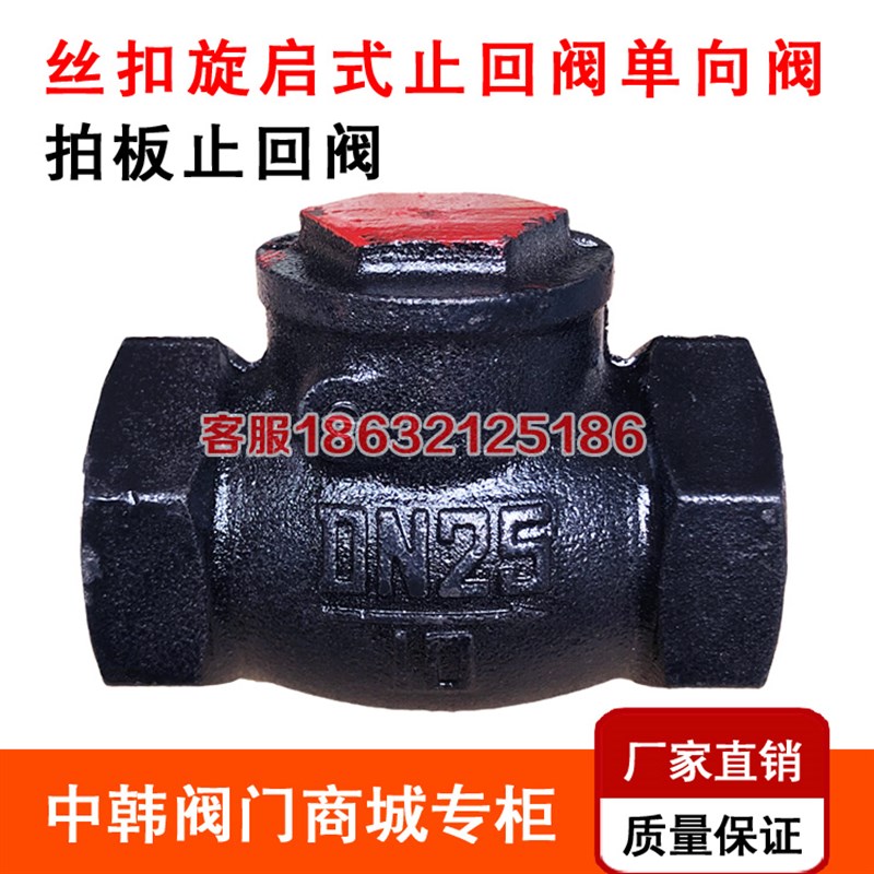 H14Ta-10丝扣旋启式止回阀 拍板摇摆止回阀单向阀DN25 32 40 50 6