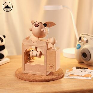 电动小飞猪/摘星客可充电带八音盒治愈摆件送礼可爱