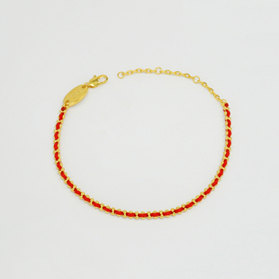 【严选】18k金编织红绳手链本命年鸿运当头【WT0398-1】不脱模