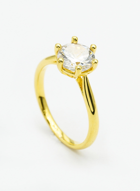 【店铺专属】18k金镶钻六爪戒指女款轻奢小众【WT0264】不脱模