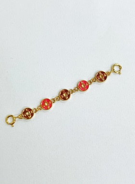 【店铺专属】18k金珐琅五帝币延长链【QL06819】