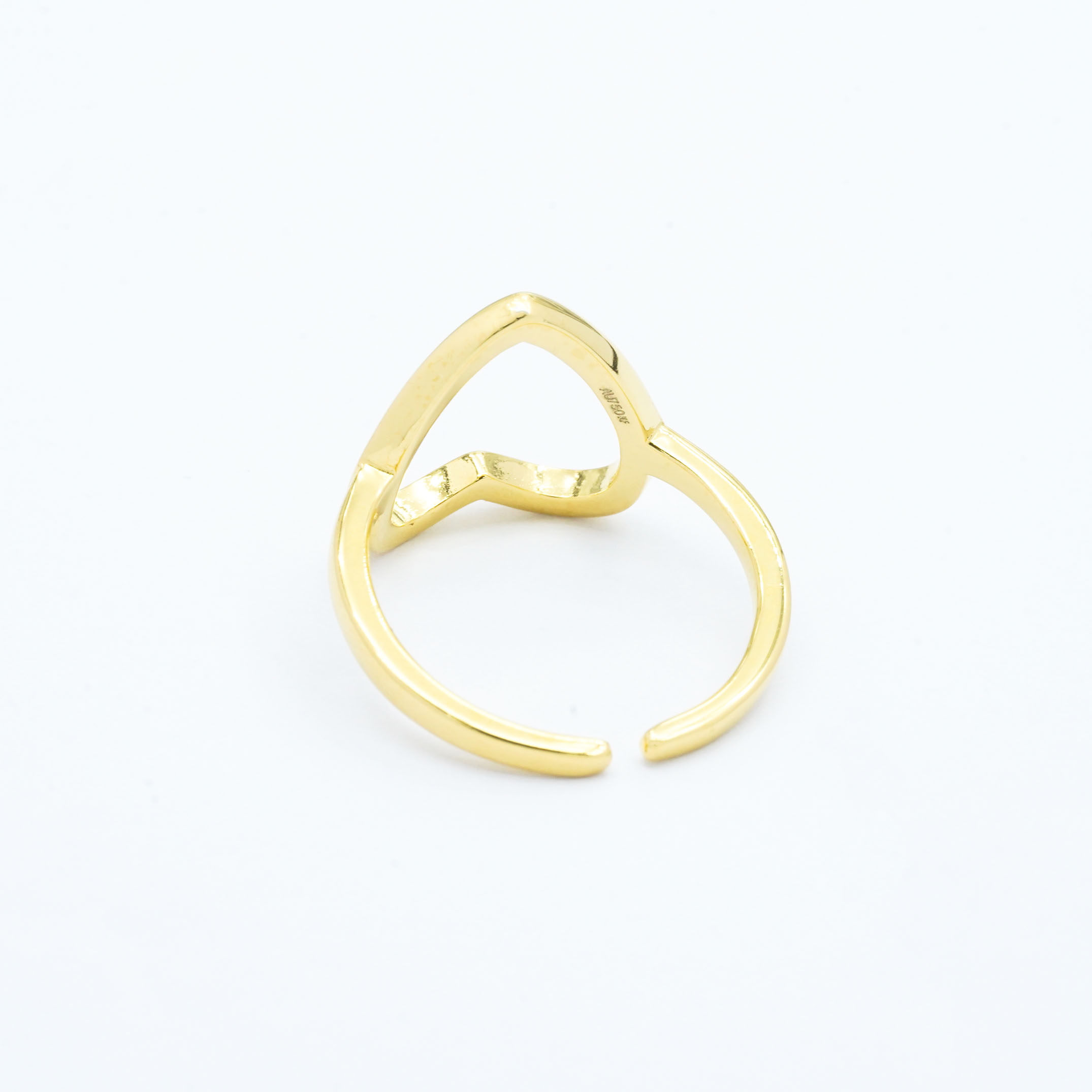 【店铺专属】18k金缕空爱心开口戒指女轻奢小众【WT0448】不脱模