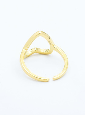 【店铺专属】18k金缕空爱心开口戒指女轻奢小众【WT0448】不脱模