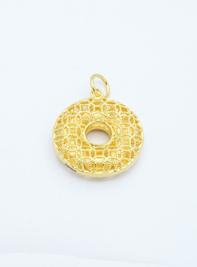 【店铺专属】18k金六字真言项链吊坠百搭DIY配件 WT0449 不脱模