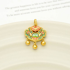 18k金珐琅锦鲤锁吊坠【QL06077】