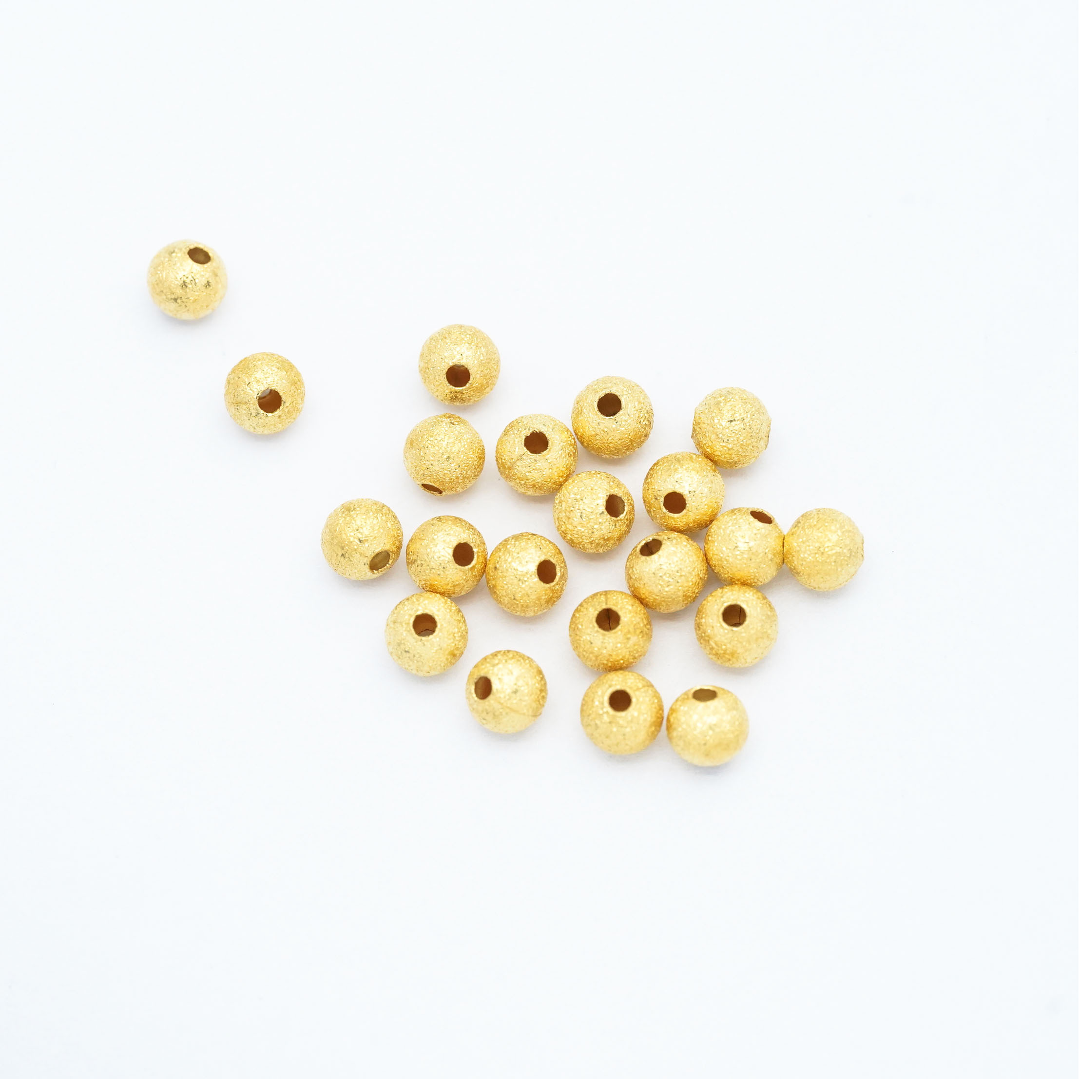 18k金鎏金磨砂珠配件（5mm）不脱模【WT0384】