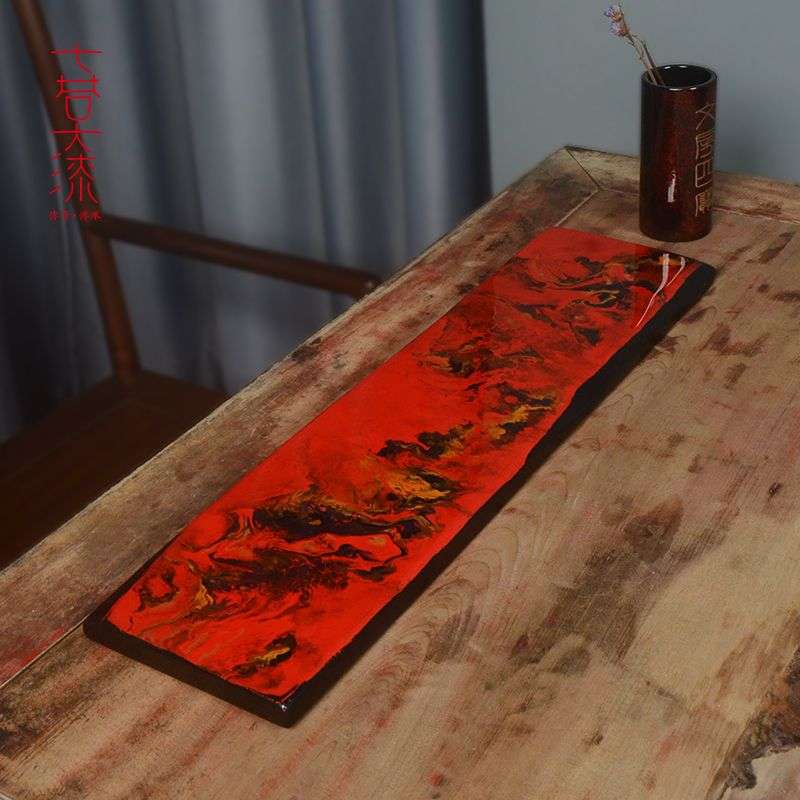 七巷漆器茶具福州大漆手工制作干湿两用茶盘随型原木茶室装饰茶台