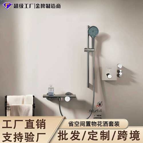 家用置物花洒套装简易电镀花洒浴室小户型淋浴无顶喷手持花洒套装