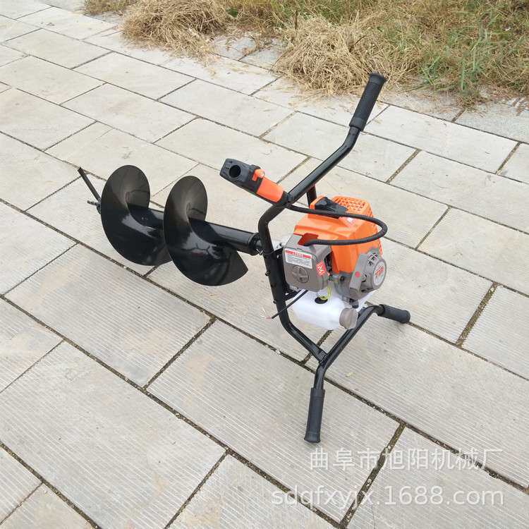 便携式植树挖坑机 电力交通立柱栽杆打桩机 双人汽油地钻打孔机