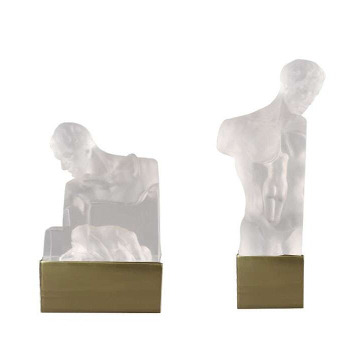 透明水晶人物现代轻奢雕塑摆件样板房展厅售楼处电视柜艺术装饰品