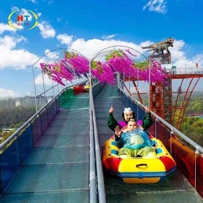 浩童款网红玻璃滑道漂流船  景区自排水漂流船 源头厂家