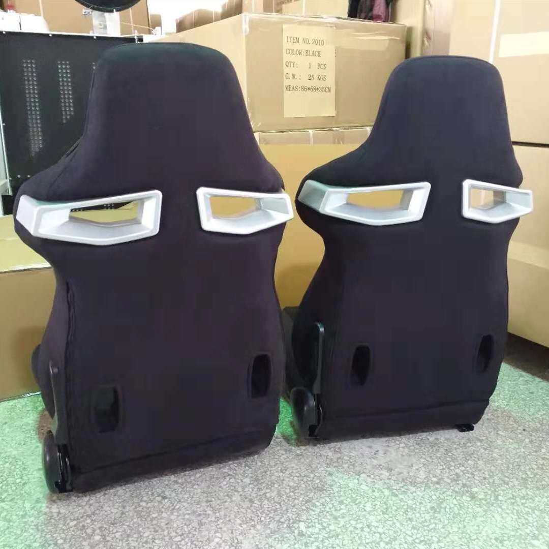 改装汽车座椅红黑色麂皮绒白色孔单滑道调节海绵赛车椅