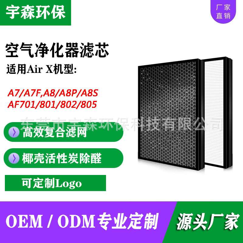 适用airx净化器滤网A7/A7F/A8/A8P/A8S活性炭除甲醛除异味过滤网