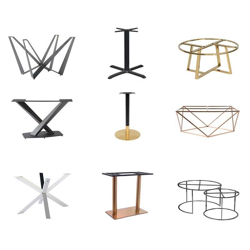 不锈钢钛金大小圆组合茶几架 现代子母圆桌支架coffee table base