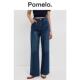 高腰宽松显瘦复古蓝直筒牛仔裤 Pomelo 垂感显瘦阔腿牛仔裤 女