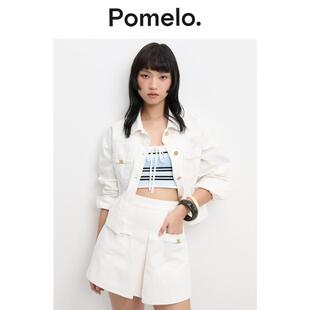 女高腰显瘦A字阔腿假两件短裤 裙裤 裙女 甜酷风工装 Pomelo