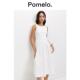 气质白色连衣裙蝴蝶结肩带宽松显瘦通勤中长款 Pomelo 法式 连衣裙