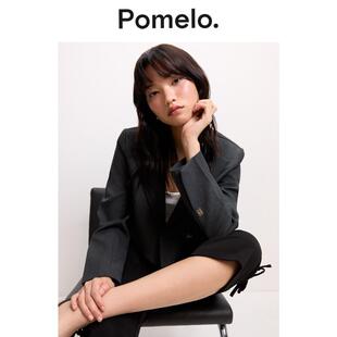 Pomelo 短款西装外套 - 深灰色