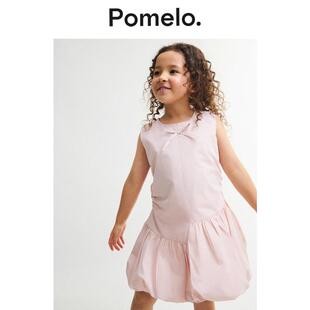 花苞裙中小童甜美蝴蝶结背心裙 连衣裙夏季 Pomelo 女童粉色无袖