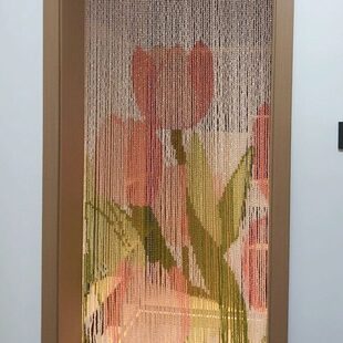 门帘装饰挂件花朵入户门挂帘 郁金香珠帘玄关隔断串珠客厅