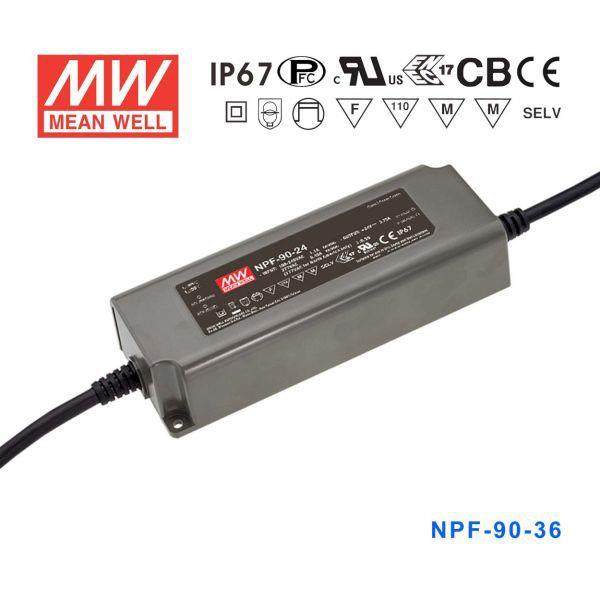明纬防水电源NPF-90 90W 12V24V36V48V54V恒流型+恒压型LED驱动器,鲜花速递/花卉仿真/绿植园艺,割草机/草坪机,淘宝优惠券,粉丝福利购,淘宝优惠卷