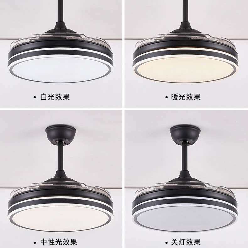 现代简约风扇灯吊扇灯 离线语音音乐灯LED智慧灯 客厅卧室餐厅