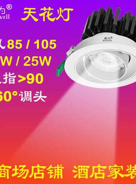 科瑞COB 天花射灯 15W25W 服装店嵌入式射灯 展柜LED射灯 105开孔