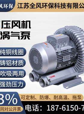 11KW真空吸附吸料漩涡风机11kw大风量高压风机RB-91D-2
