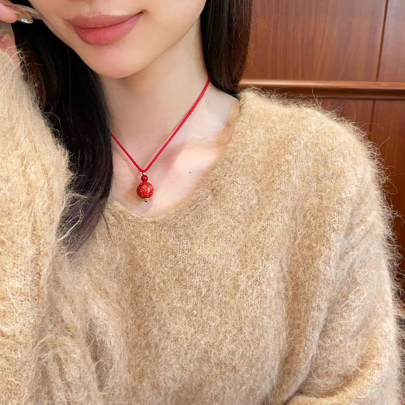 琳琯瑛非遗手工朱砂吊坠复古高档女秋冬项链毛衣链生日新年礼物,珠宝/钻石/翡翠,颈饰,淘宝优惠券,粉丝福利购,淘宝优惠卷