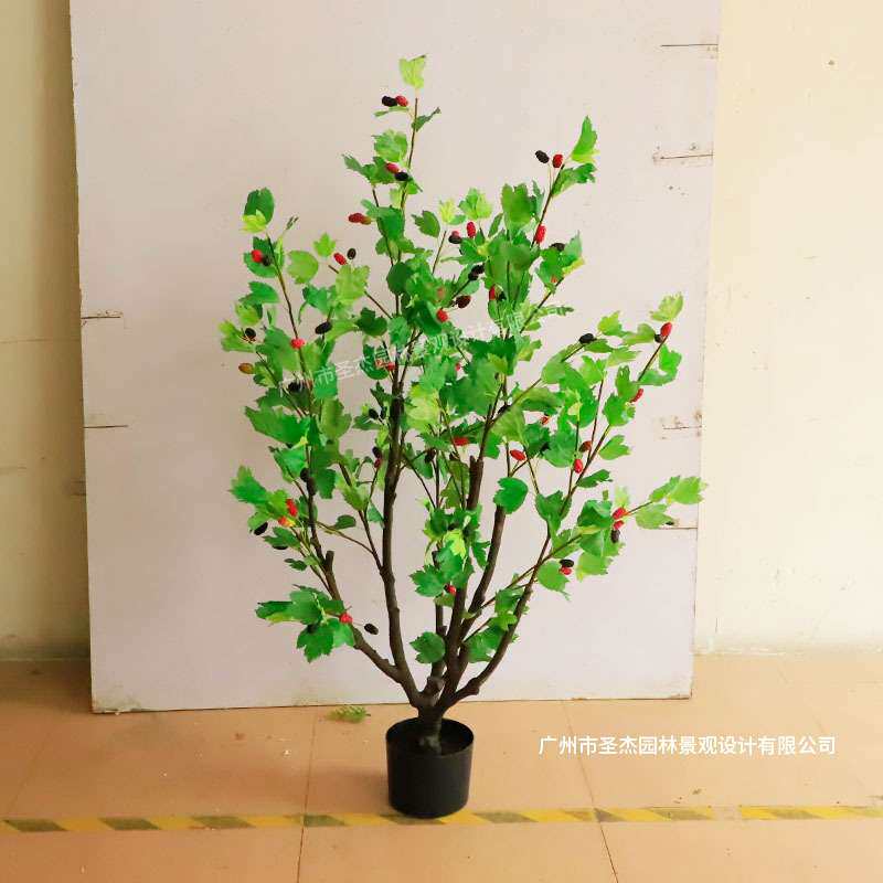 仿真桑葚树人造软装绿植盆栽酒店商场造景装饰家居装饰带果桑葚树