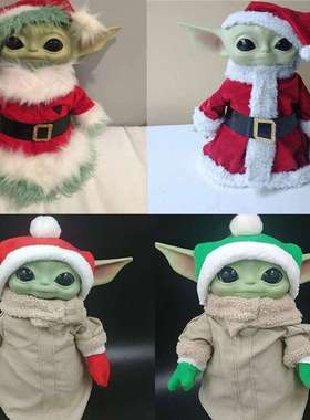 圣诞节Baby Grinch Doll婴儿尤达的格林奇娃娃绿毛怪公仔摆件装饰