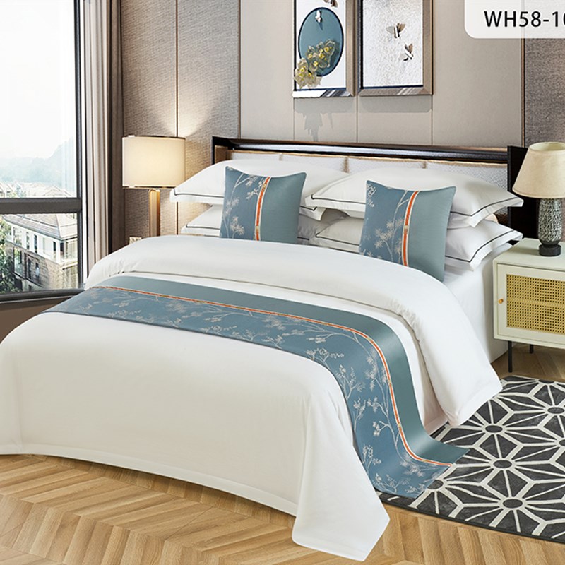 床尾巾轻奢高档i酒店公寓民宿家用中式床旗床盖抱枕床上用品