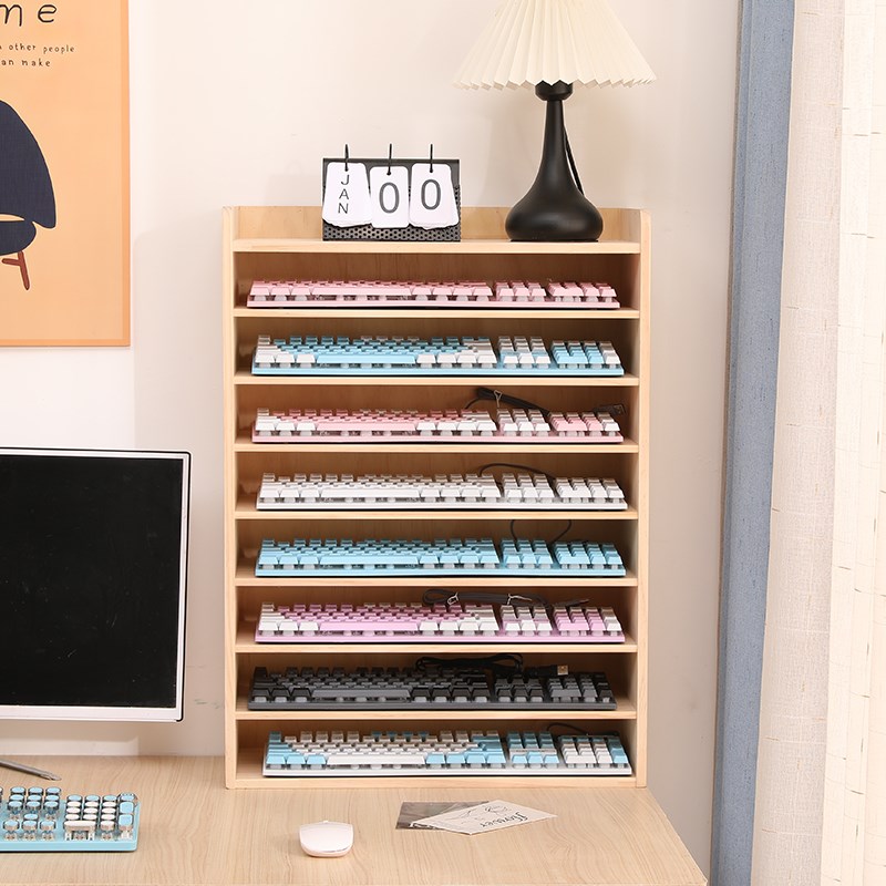 键盘收纳架展示架防尘收s纳柜桌面放置架子机械键盘架置物架收纳