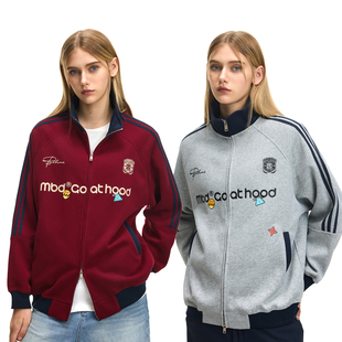 MBD小恶魔棒球服夹克男外套立领秋冬潮牌情侣美式开衫加绒卫衣女