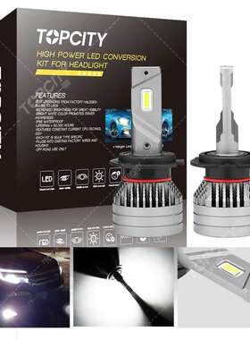 现货跨境货源单铜管汽车前大灯H4 H7  90W高亮改装汽车led车灯