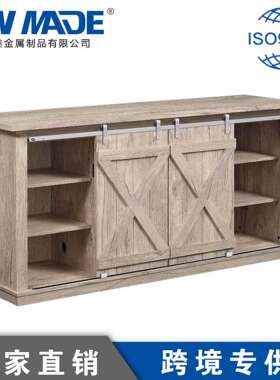 不锈钢美式迷你谷门 电视柜橱柜五金小型mini型吊轮轨道 滑轮配件