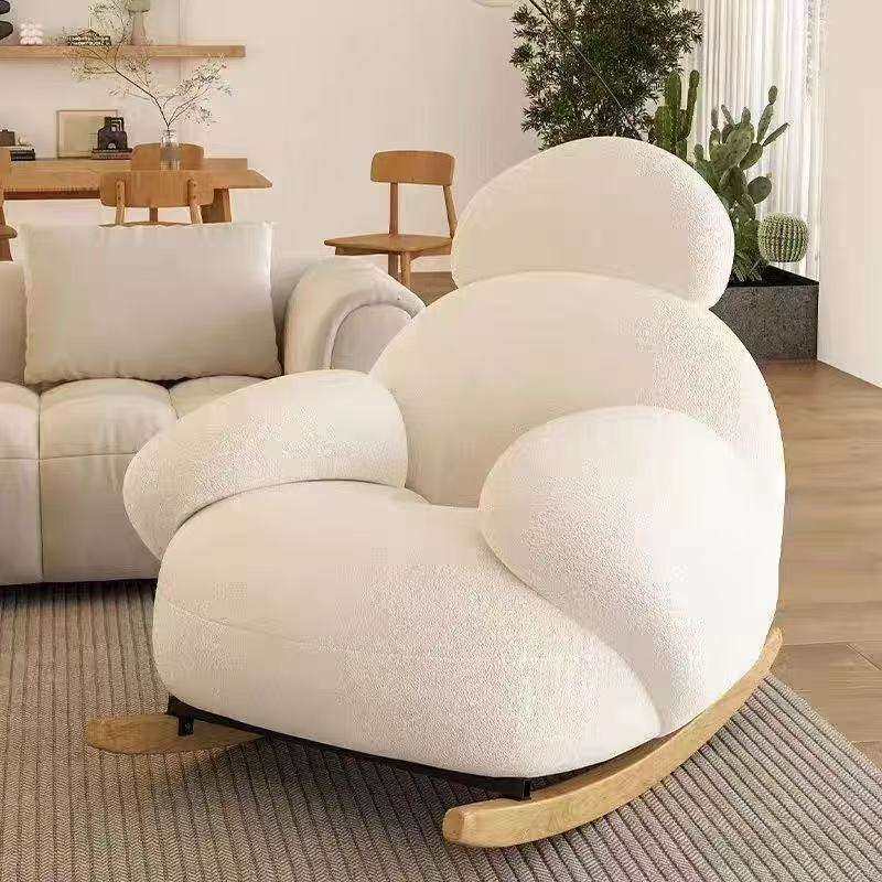 奶油风大白fa摇椅羊糕绒客厅躺椅阳台单人沙发休闲椅网红懒人沙发,鲜花速递/花卉仿真/绿植园艺,割草机/草坪机,淘宝优惠券,粉丝福利购,淘宝优惠卷