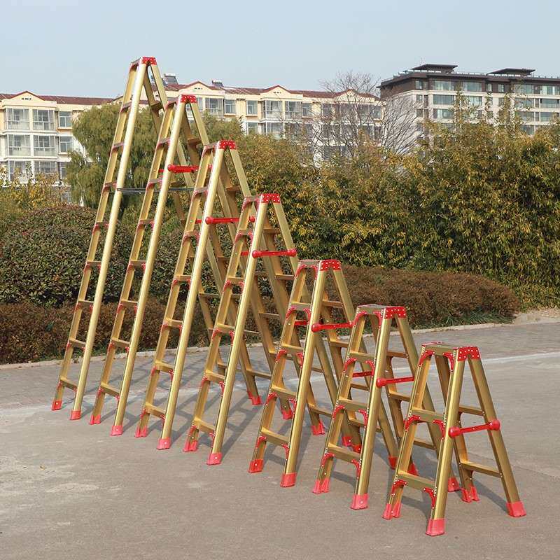 铝合金人字梯双侧梯家用铝梯工厂仓库梯子带扶手加厚铝合金